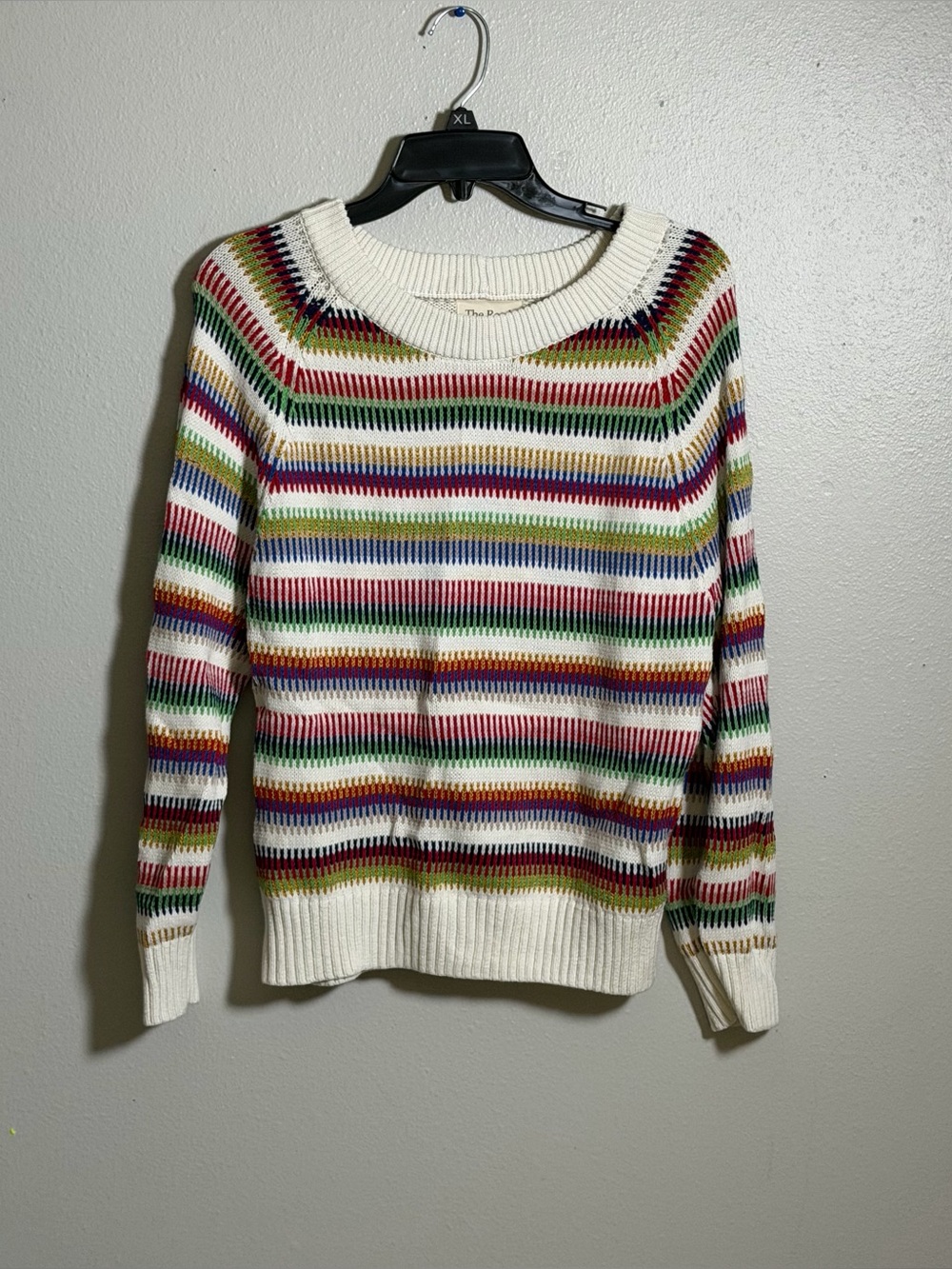 The Reeds x J.Crew Women Cotton‎ Multicolor Stripe Crewneck Pullover Sweater L